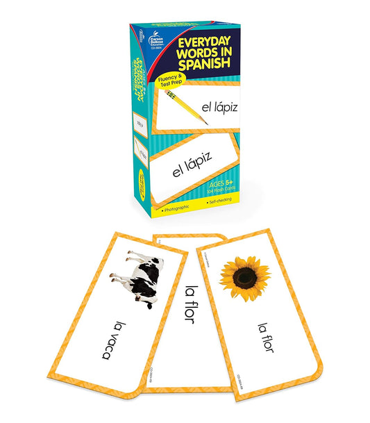 104 Spanish Flash Cards for Kids, Spanish Vocabulary Flash Cards for Beginners, Picture Flash Cards for Toddlers, Learning Spanish Game for Beginners